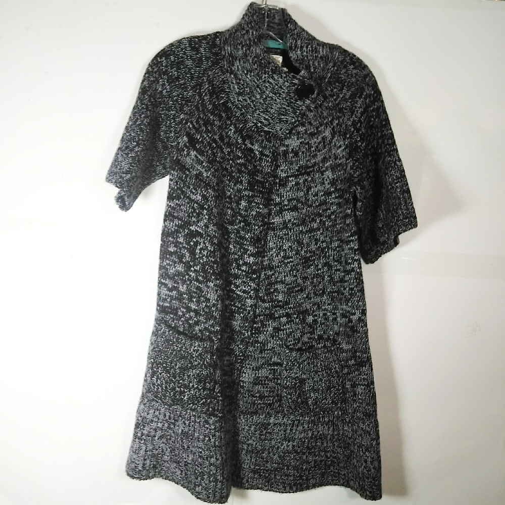 J.J. Always SS Mock Neck Cardigan Sweater SZ L